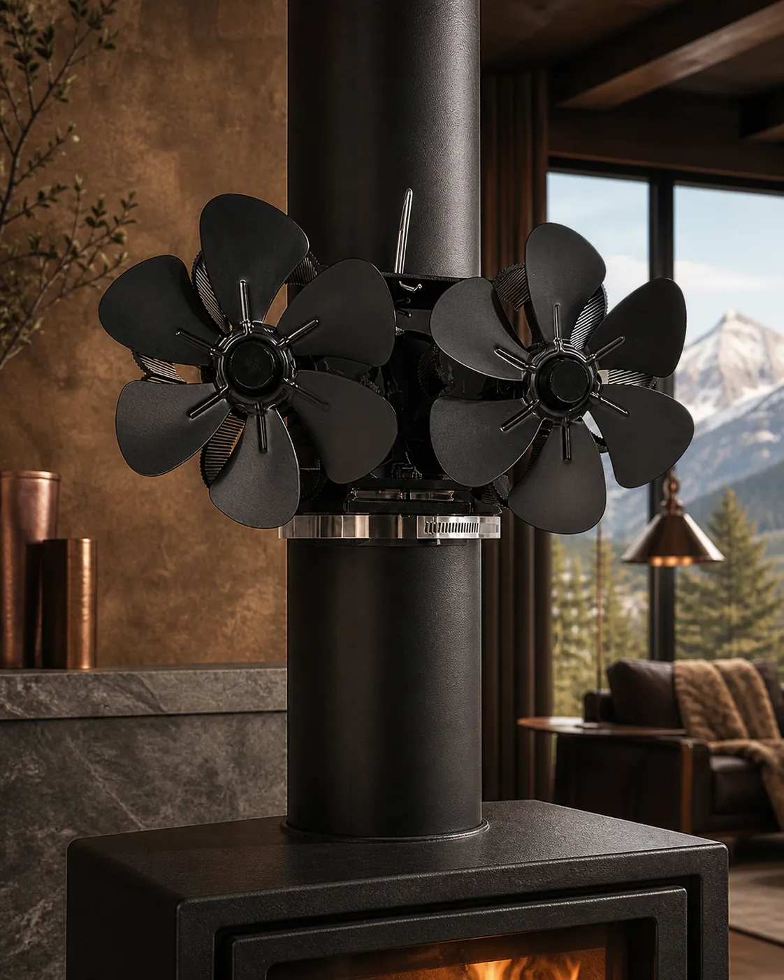 Twin-Motor & Accessories in a fireplace setting
